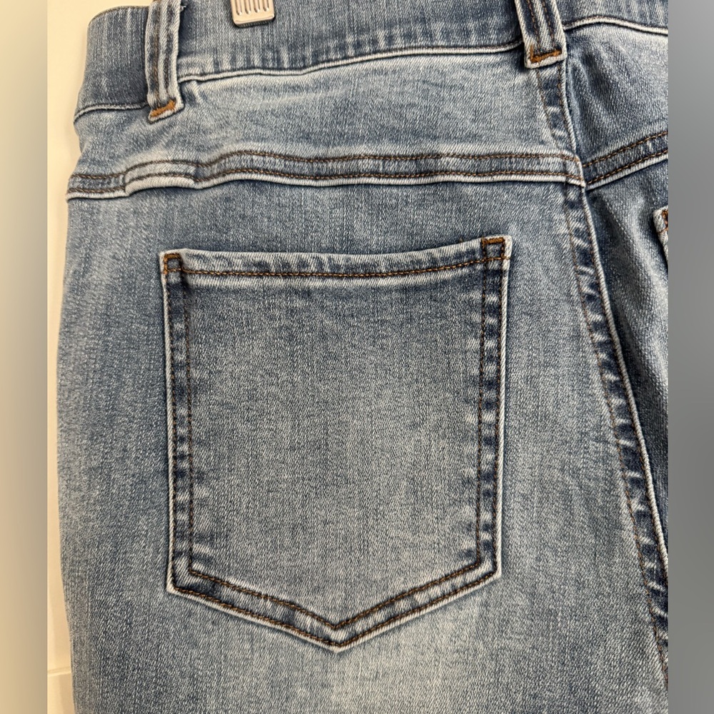 SPANX Skinny Jean Legging Light Vintage Wash High-Rise Elastic Waist Large TALL - Picture 5 of 8